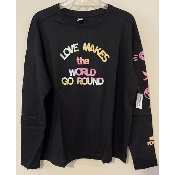 Old Navy Women’s Large Tall Black Long Sleeved Cotton Shirt NWT! A2639 - Picture 1 of 3